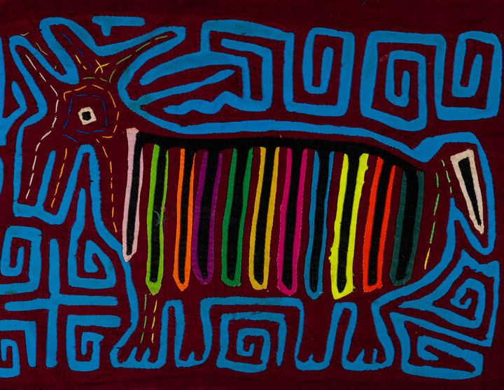Burgundy And Turquoise Jungle Unicorn Mola