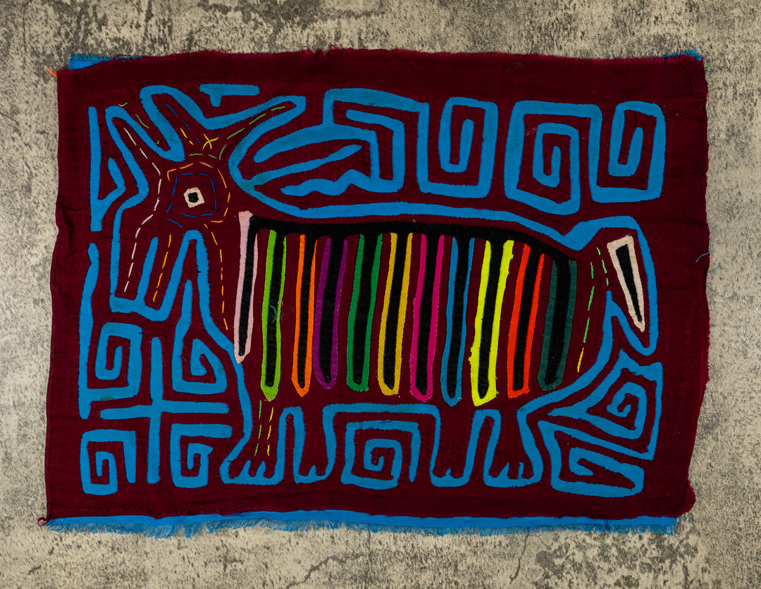 Burgundy And Turquoise Jungle Unicorn Mola