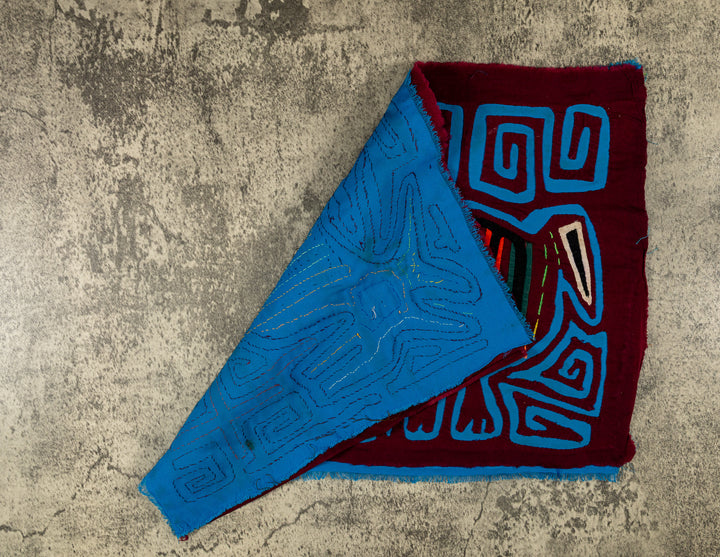 Burgundy And Turquoise Jungle Unicorn Mola