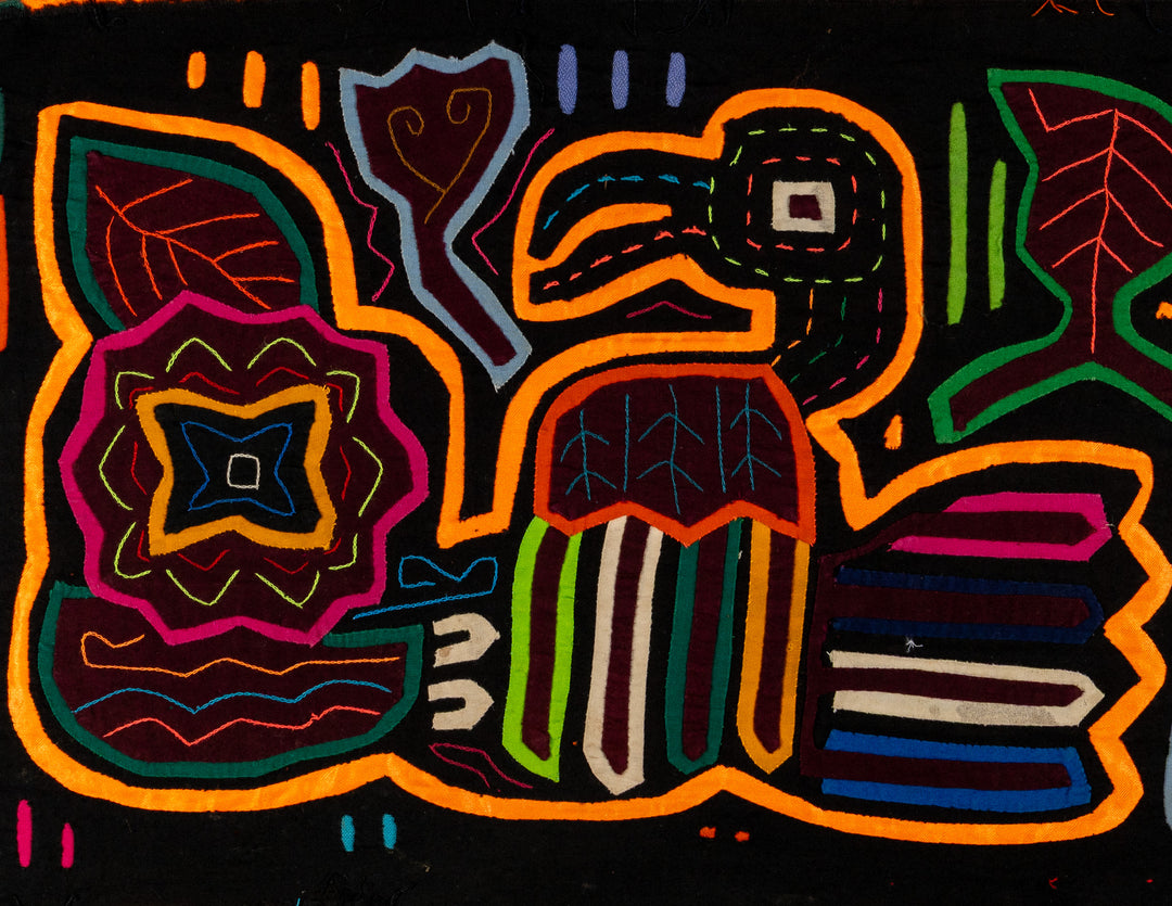 Neon Orange And Black Toucan Bird Mola