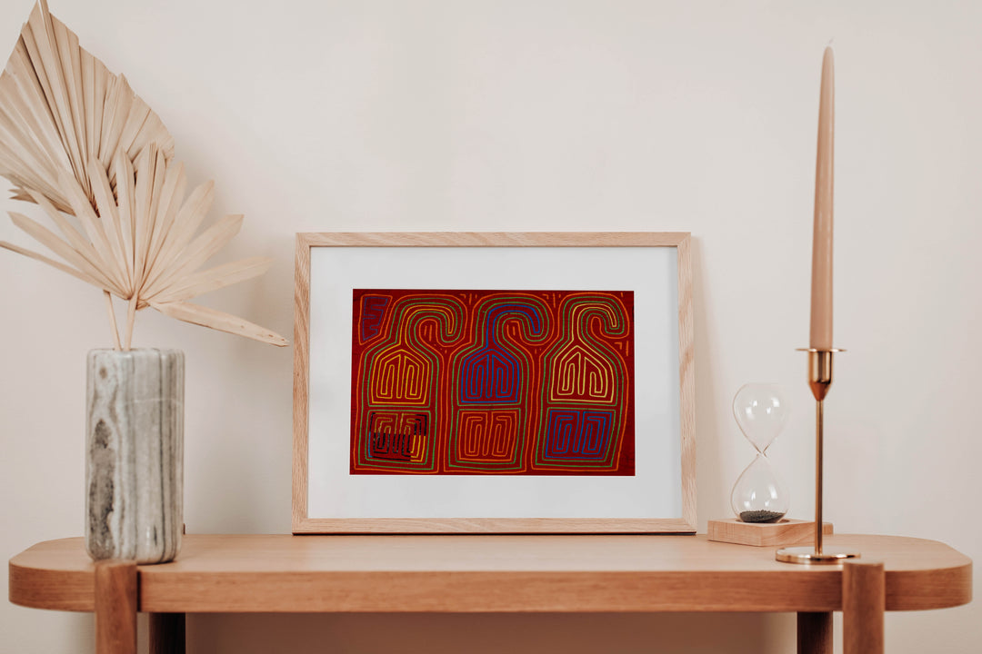 Vintage Large Red Classic Design Mola