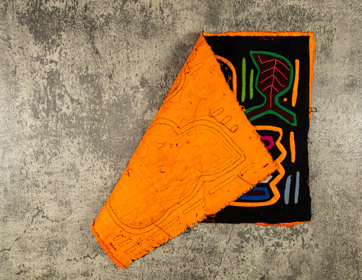 Neon Orange And Black Toucan Bird Mola