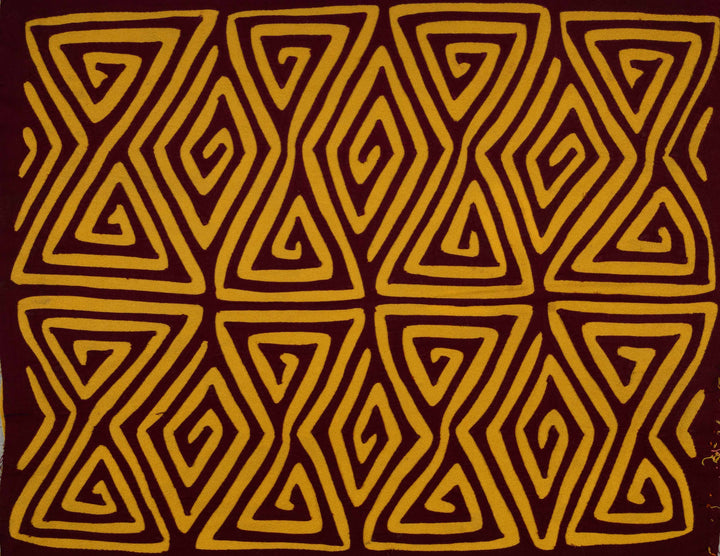 Maroon And Gold Classic Kuna Design Mola