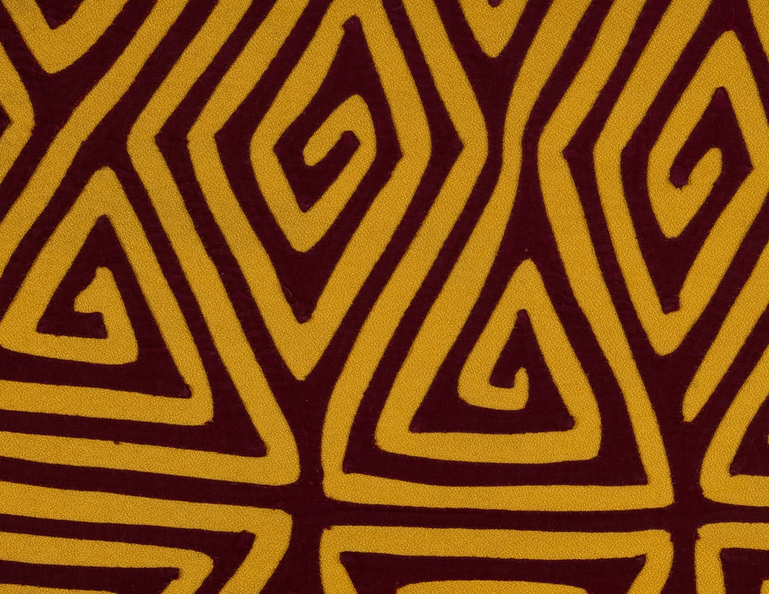 Maroon And Gold Classic Kuna Design Mola