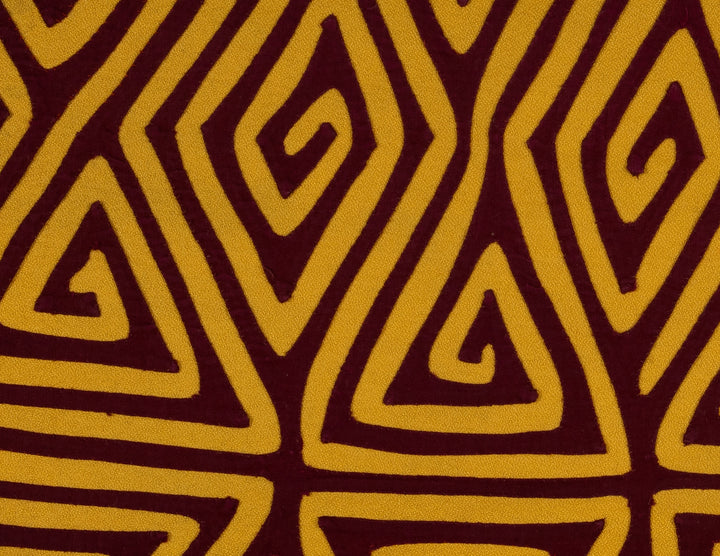 Maroon And Gold Classic Kuna Design Mola