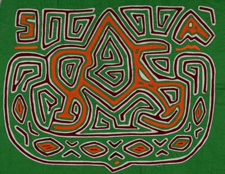 Orange And Green Dancing Letter A Mola