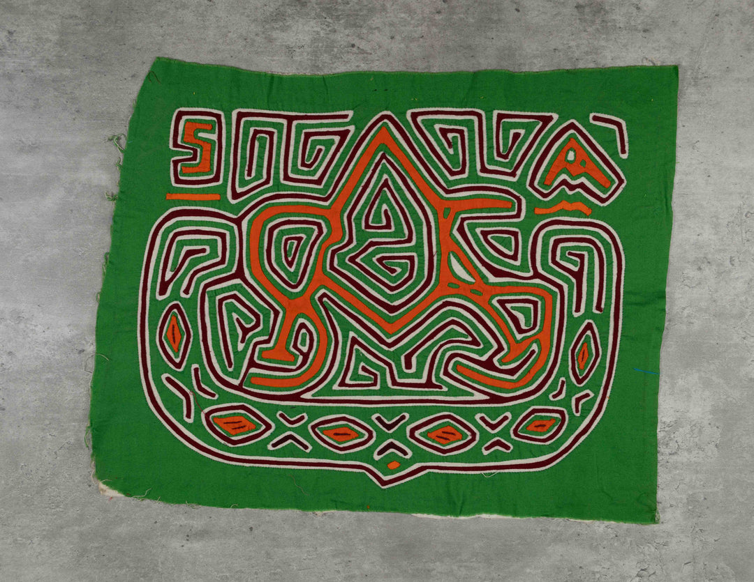 Orange And Green Dancing Letter A Mola