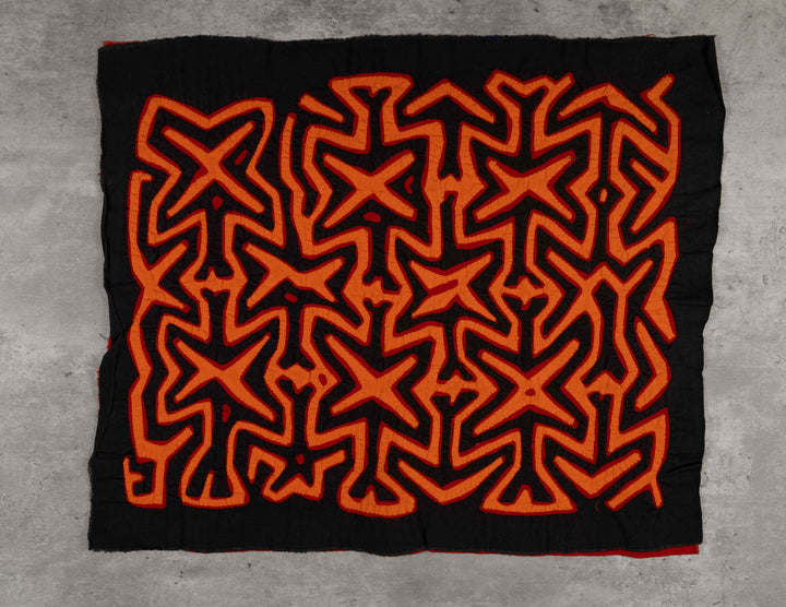 Black Orange And Red Classic Design Kuna Mola