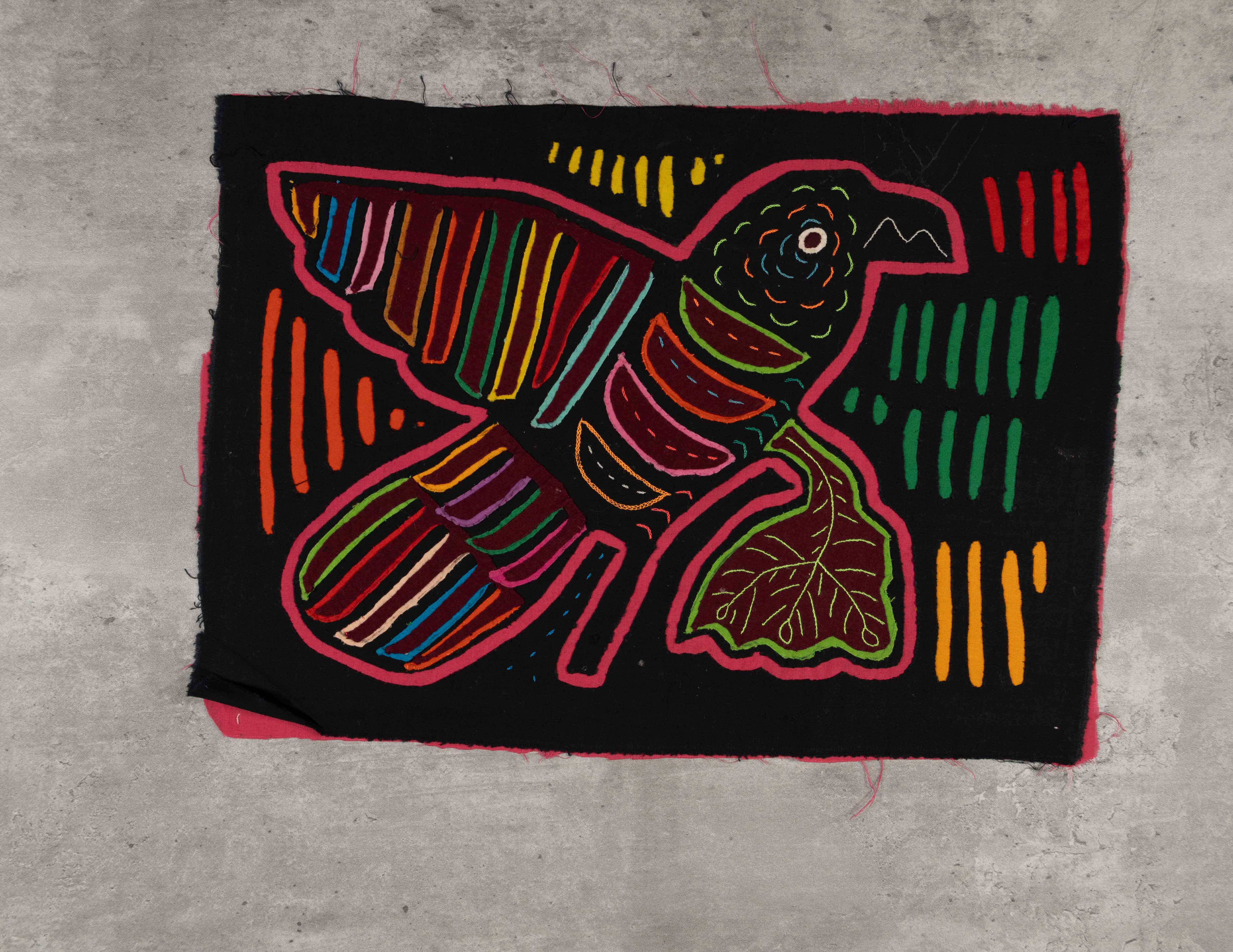 Black And Rosada Peace Dove With Olive Branch Mola