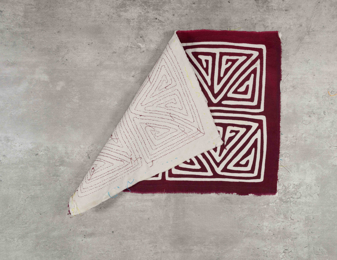 Maroon And White Classic Design Mola