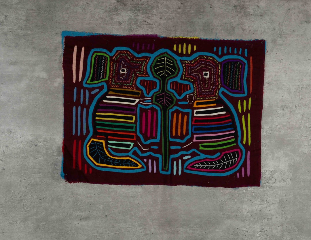 Maroon And Turquoise Puppy dog Mola