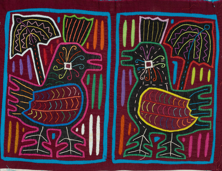 Maroon And Blue Cockadoodle Doo Rooster Chicken Mola