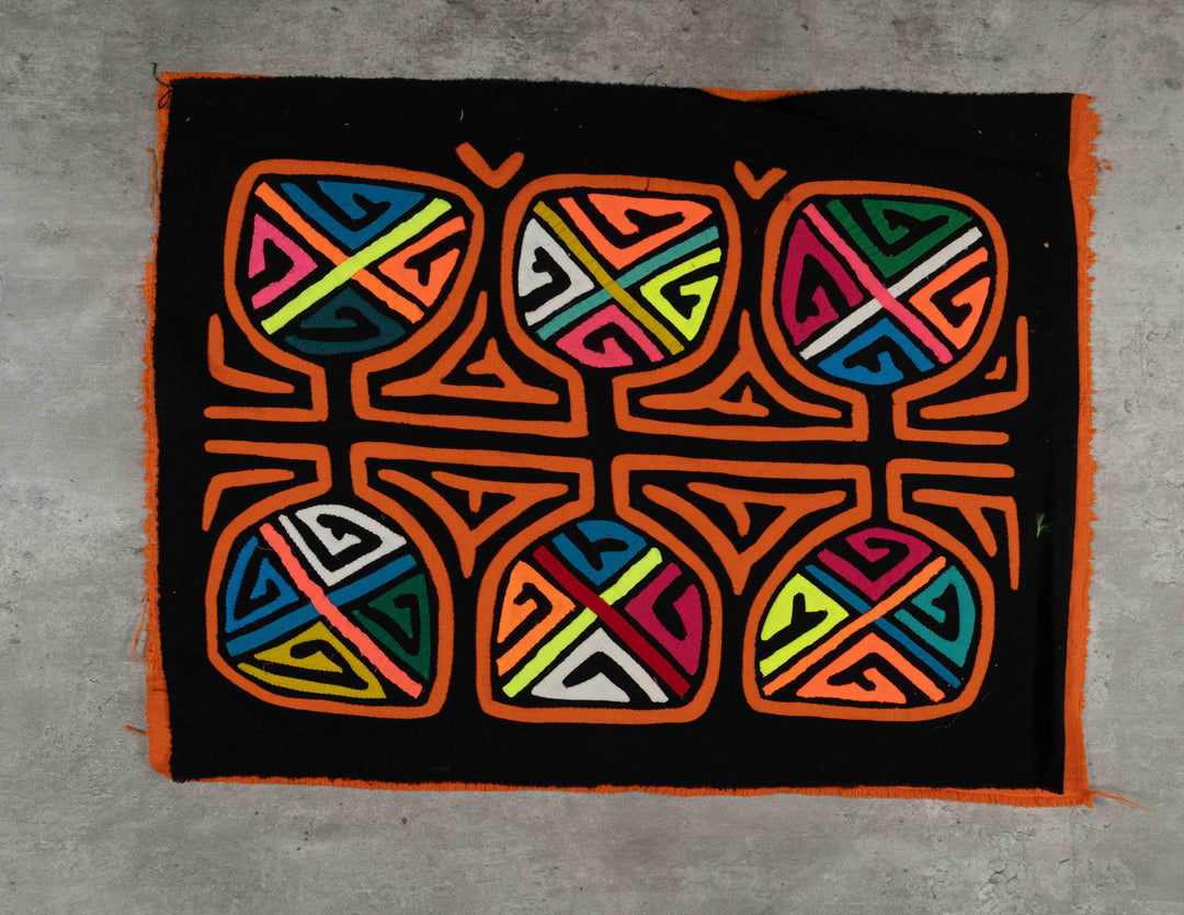 Black And Orange Classic Design Kuna Mola