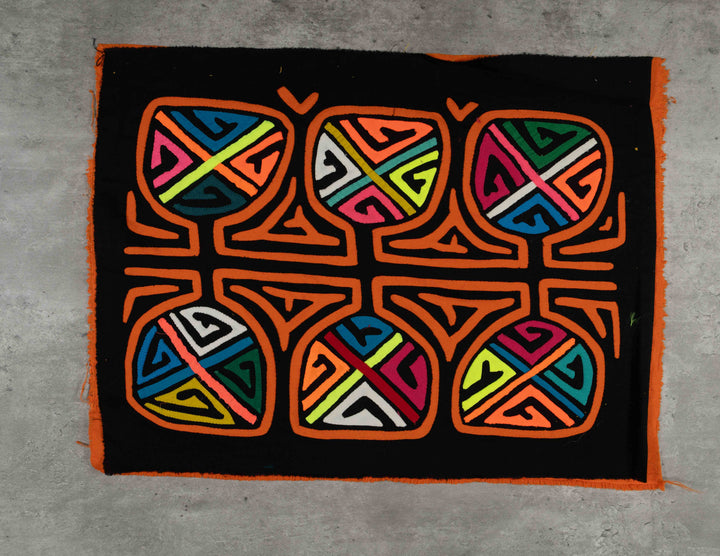 Black And Orange Classic Design Kuna Mola