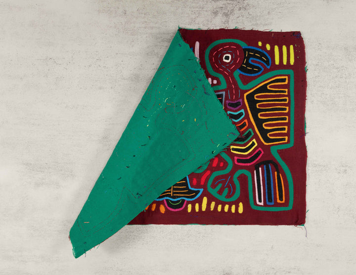 Maroon And Green Dancing Duck Mola