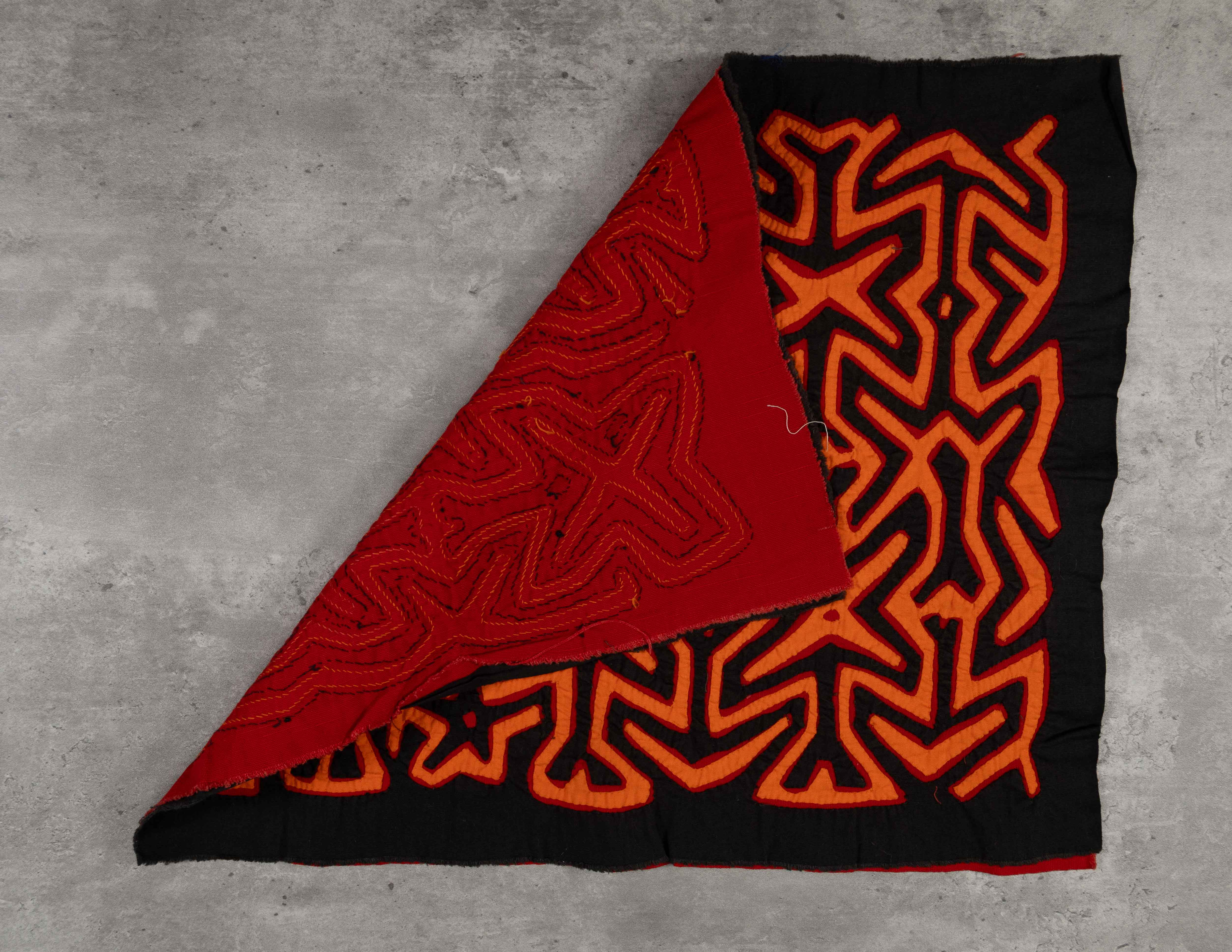 Black Orange And Red Classic Design Kuna Mola