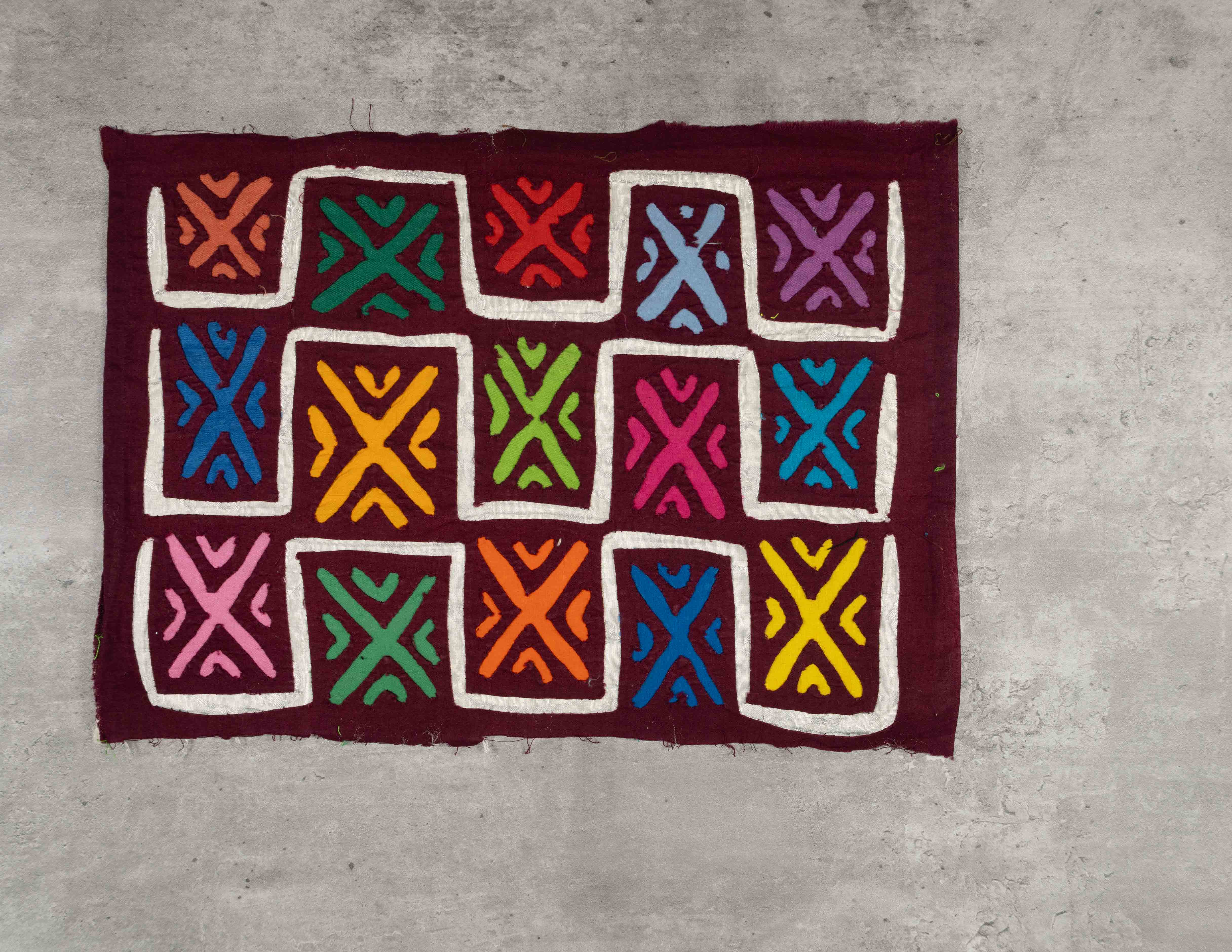 Maroon And Silver X Marks The Spot Mola