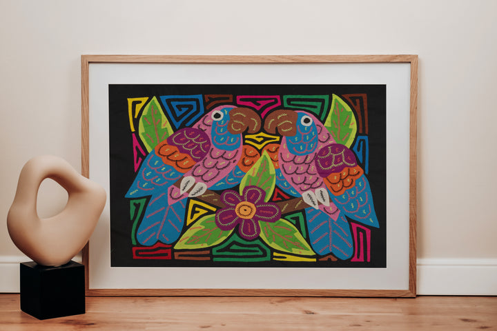 Two Pink Blue And Orange Parrot Bird Mola