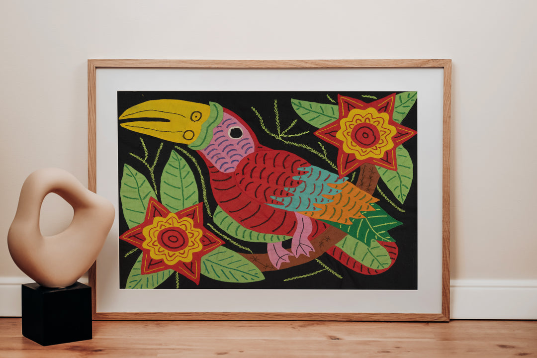 Rainforest Multi-Color Toucan Parrot Bird Mola