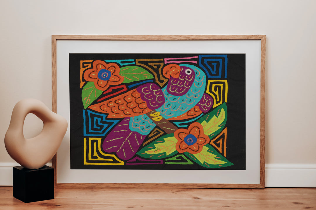 Orange Blue And Purple Parrot Bird Mola