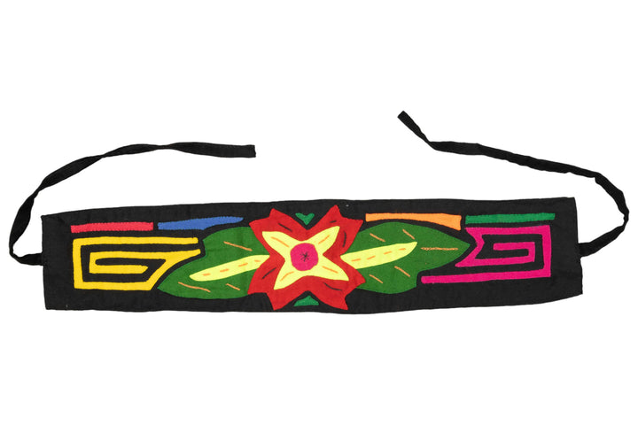 Panama Mola Headband Red Flower