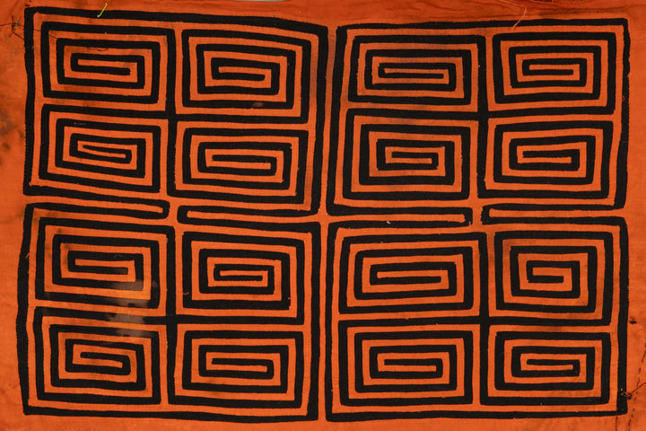 Vintage Black And Orange Mola