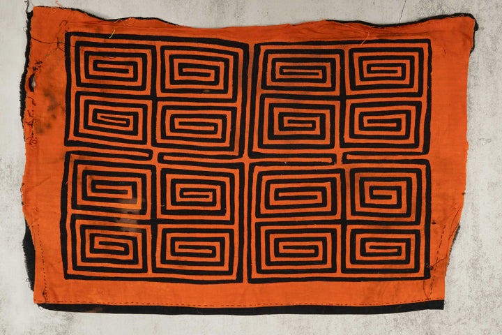 Vintage Black And Orange Mola