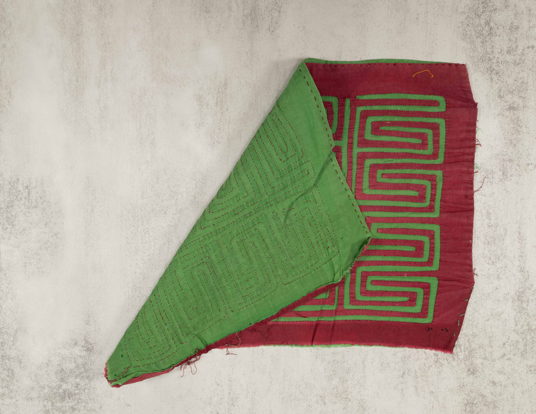 Vintage Maroon And Green Classic Design Mola