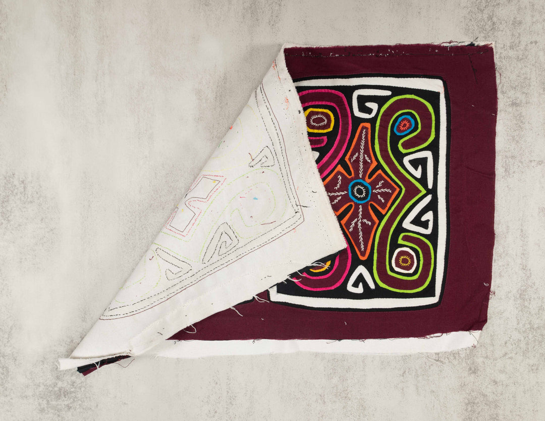 Burgundy And White Ornate Modern Design Mola