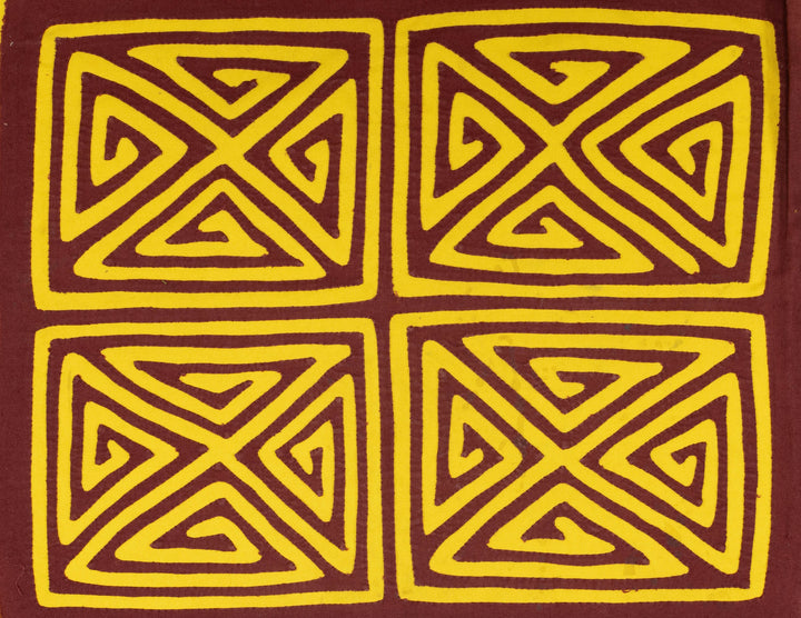 Yellow And Maroon Classic Design Mola