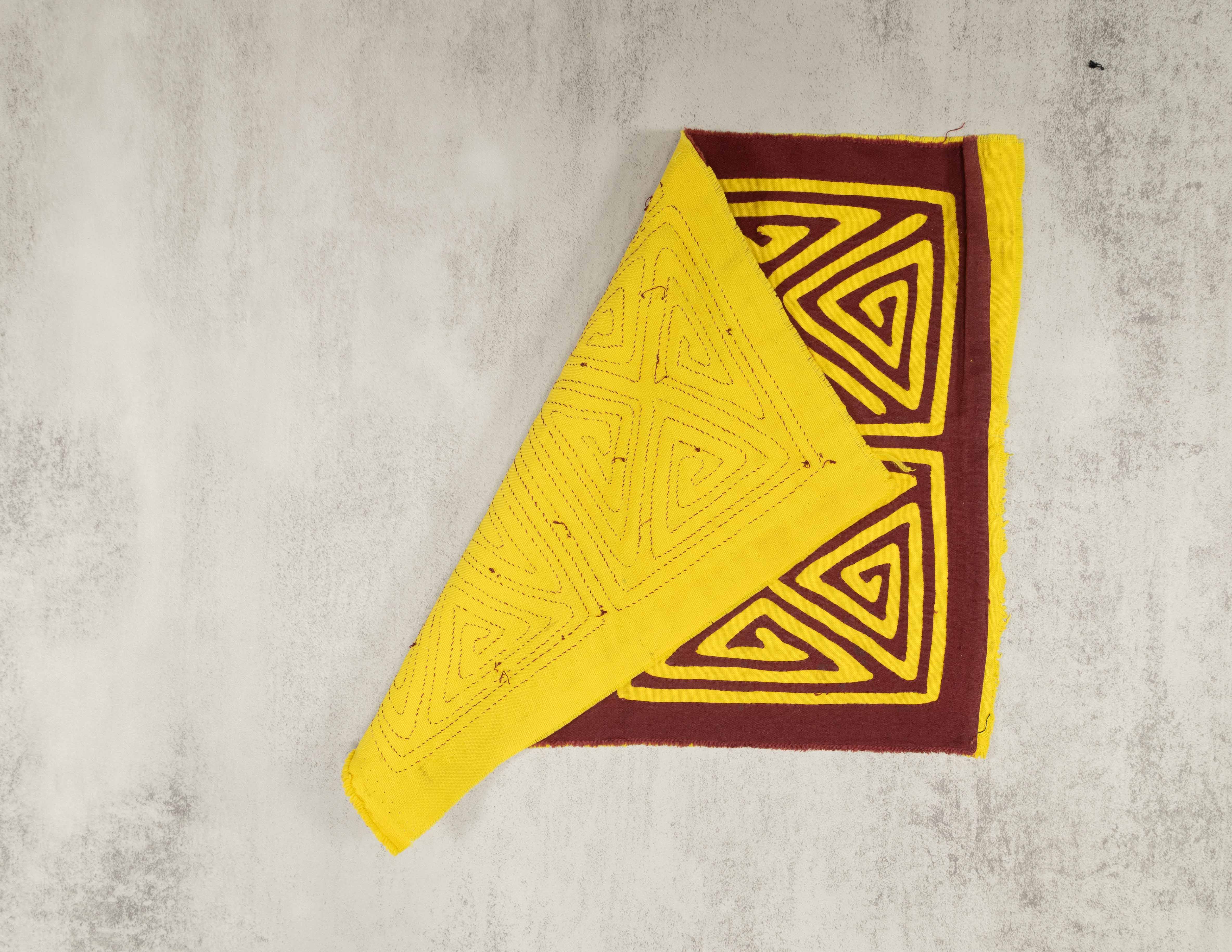 Yellow And Maroon Classic Design Mola