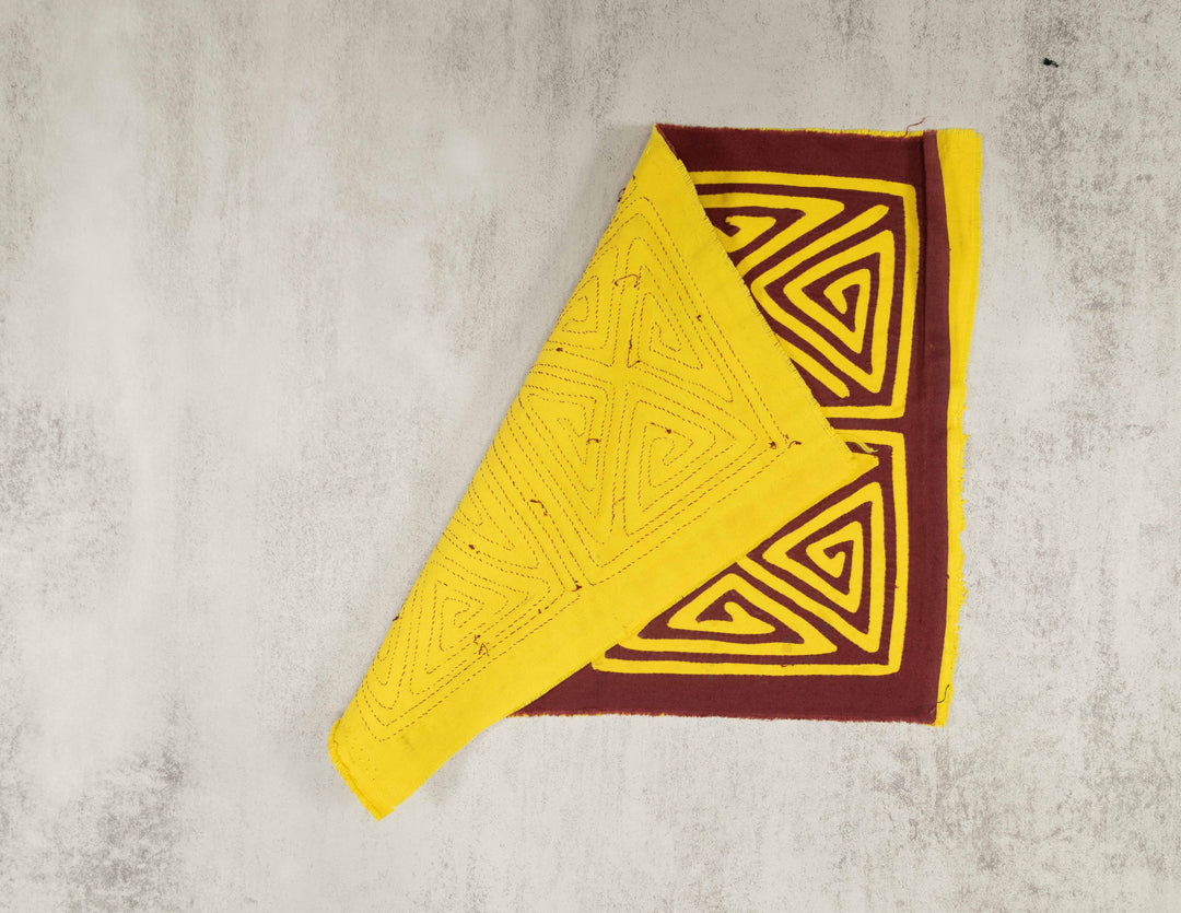 Yellow And Maroon Classic Design Mola