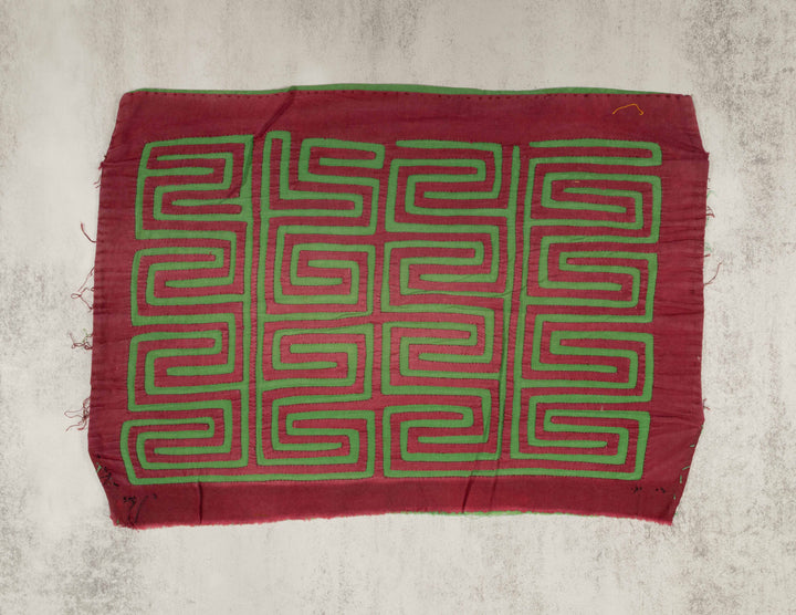 Vintage Maroon And Green Classic Design Mola