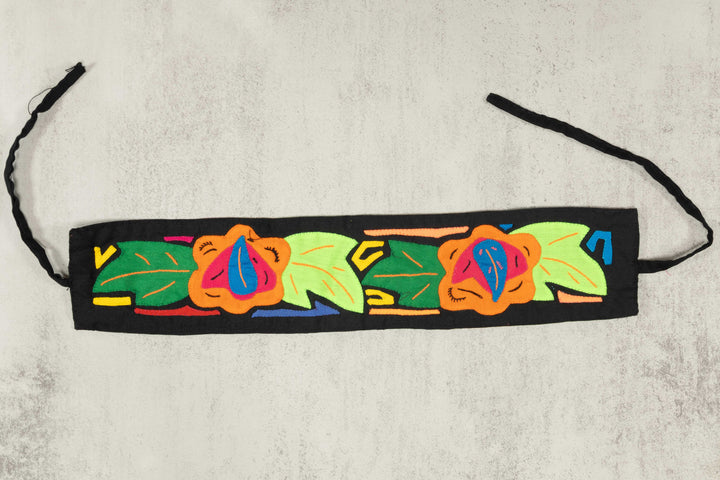 Panama Mola Headband Orange Flower