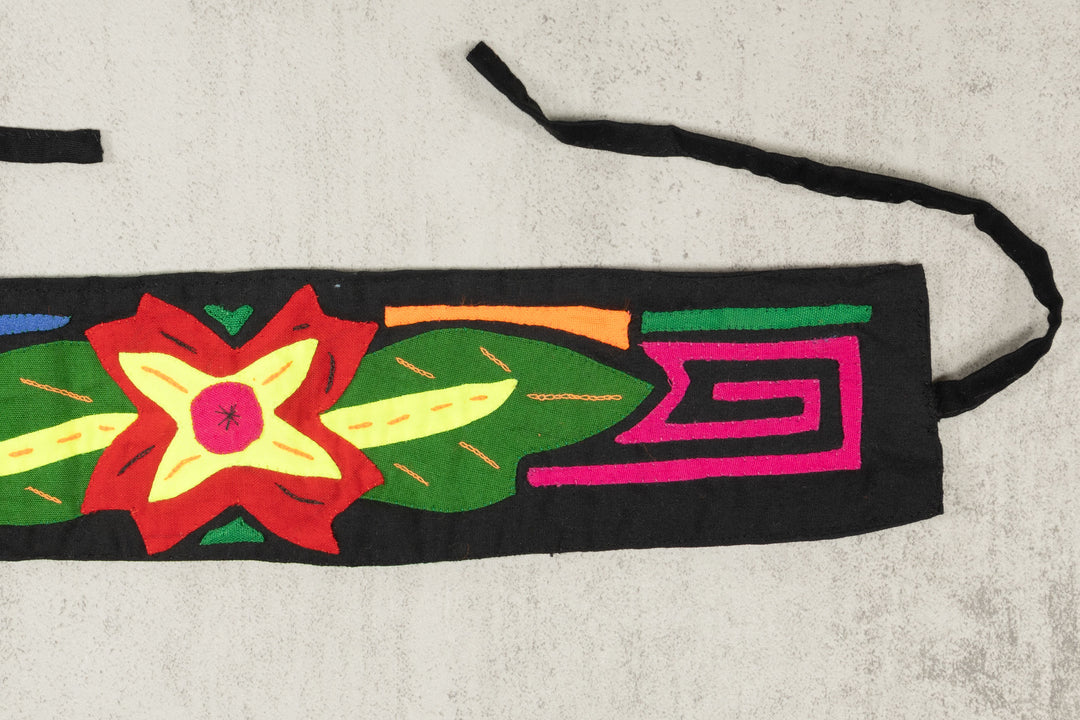 Panama Mola Headband Red Flower