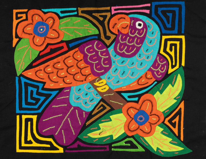 Orange Blue And Purple Parrot Bird Mola