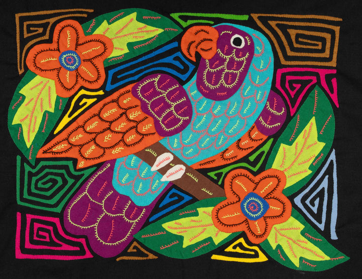Blue Orange And Purple Parrot Bird Mola