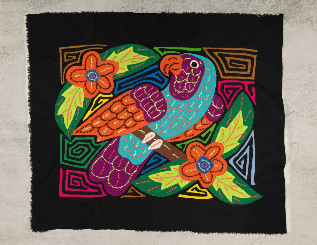 Blue Orange And Purple Parrot Bird Mola