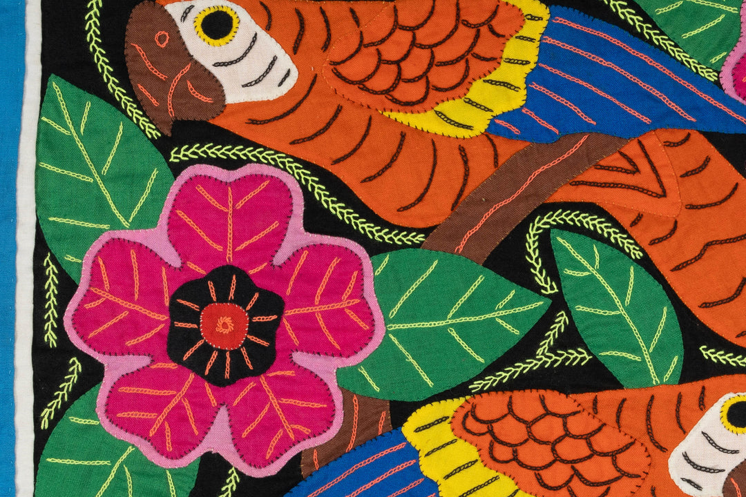 Two Parrot Bird And Three Flower Mola
