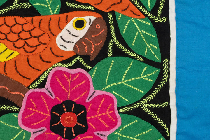 Two Parrot Bird And Three Flower Mola