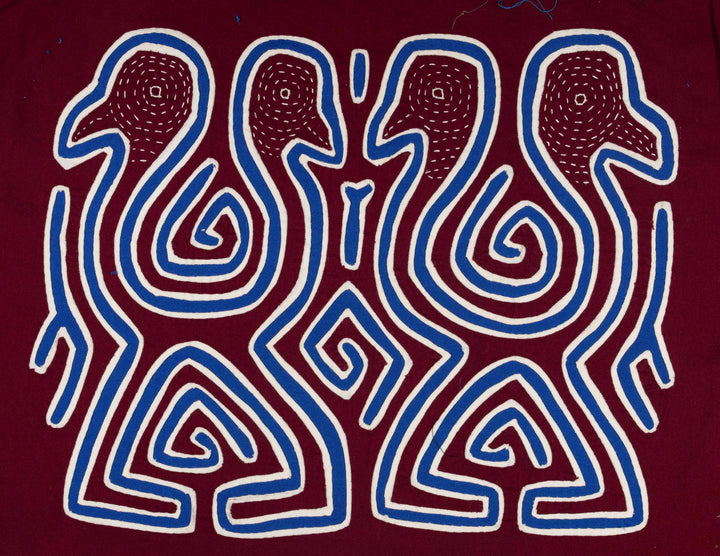 Burgundy Blue And White Dancing Emus Mola