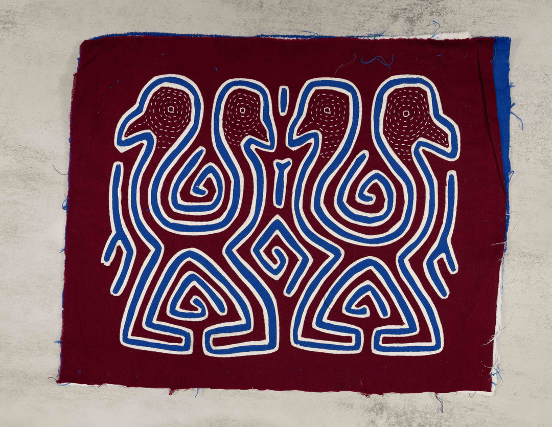 Burgundy Blue And White Dancing Emus Mola
