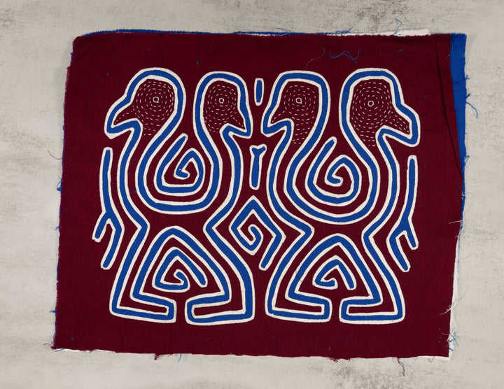 Burgundy Blue And White Dancing Emus Mola