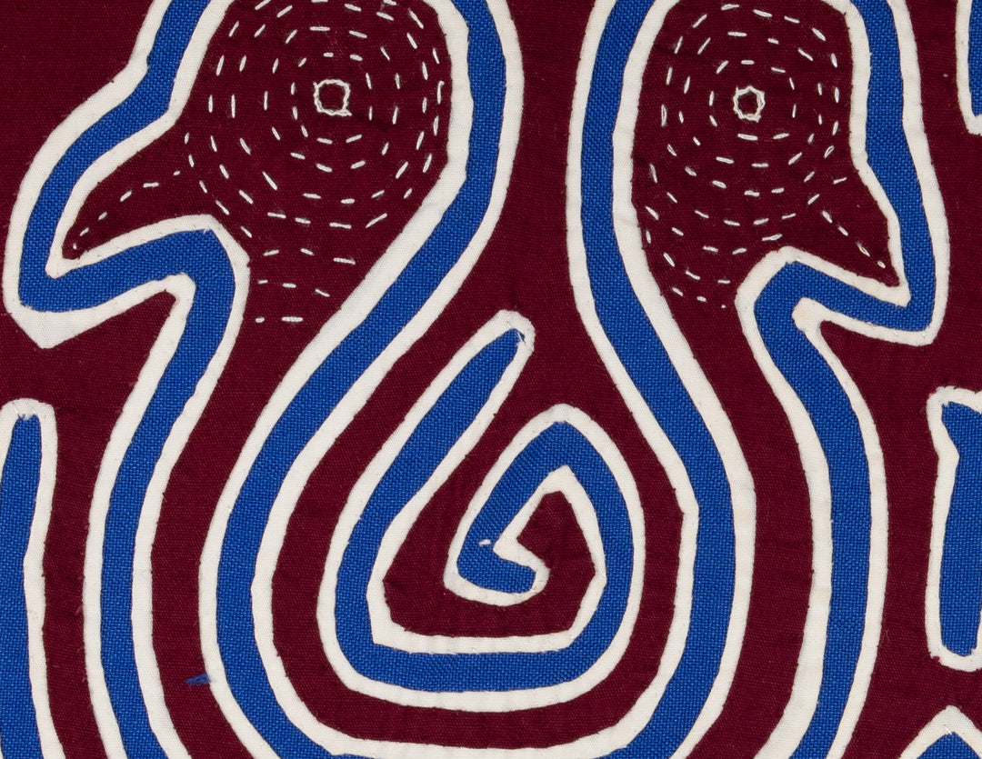 Burgundy Blue And White Dancing Emus Mola