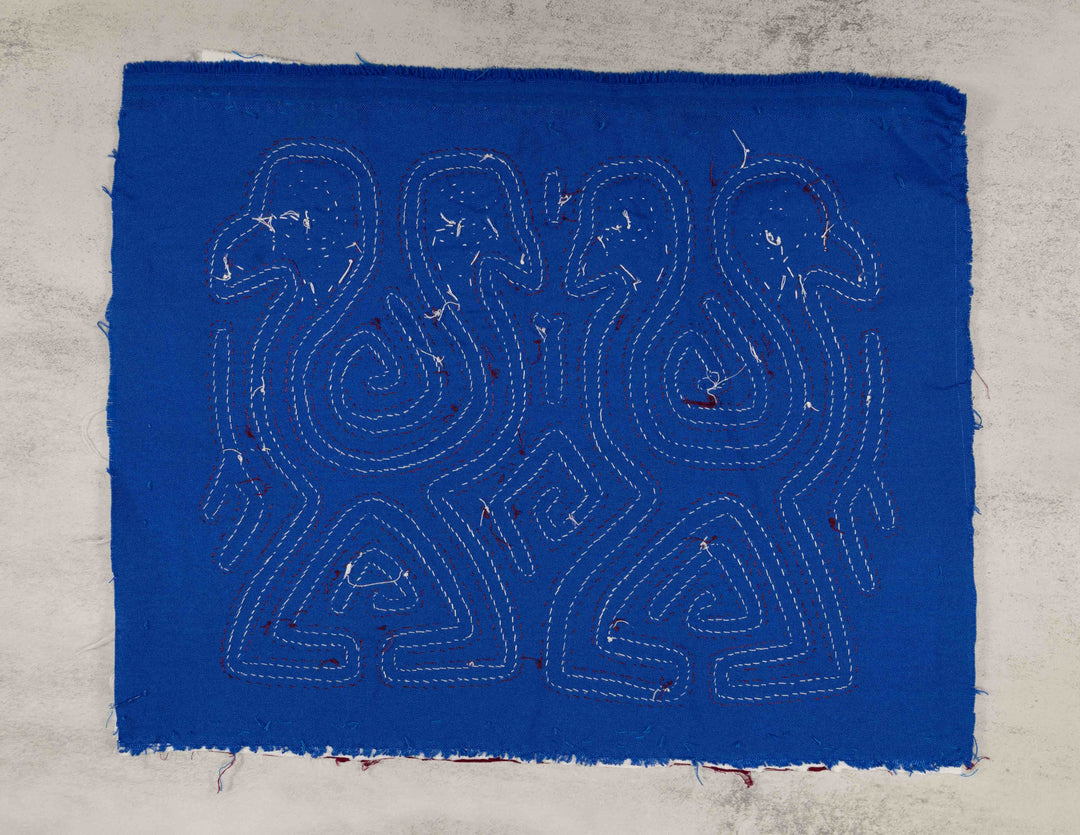 Burgundy Blue And White Dancing Emus Mola