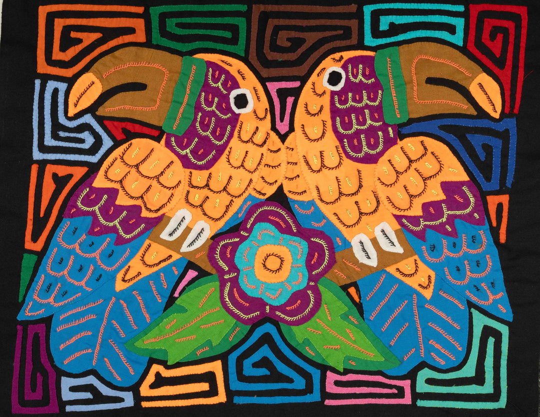 Two Gold And Blue Toucan Parrot Bird Mola