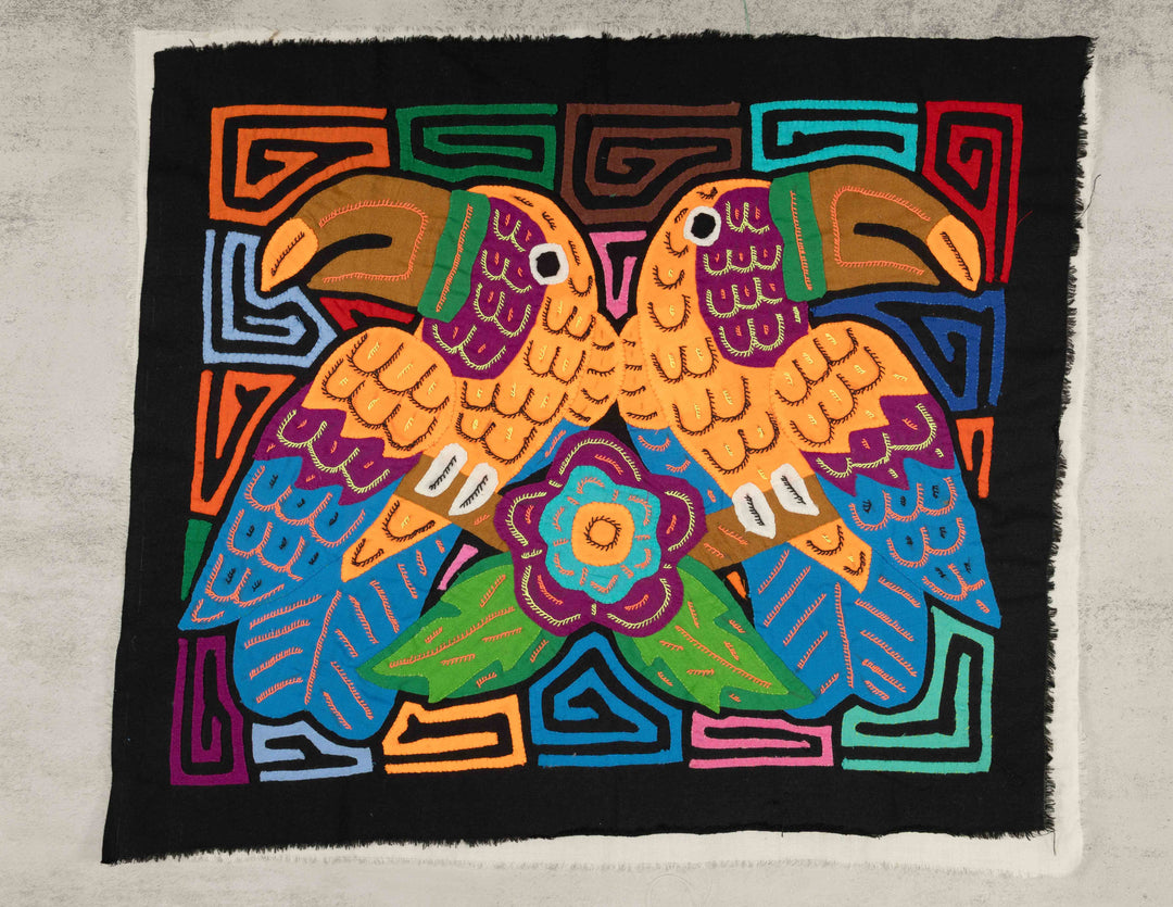 Two Gold And Blue Toucan Parrot Bird Mola