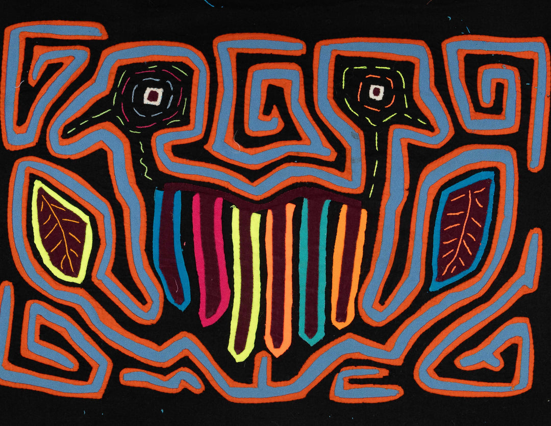 Black Orange And Blue Optical Illusion Bird Mola