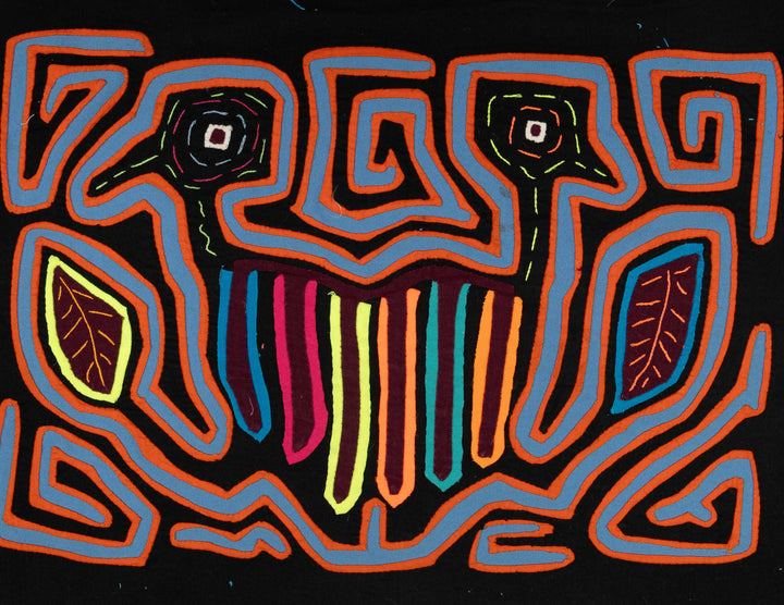 Black Orange And Blue Optical Illusion Bird Mola
