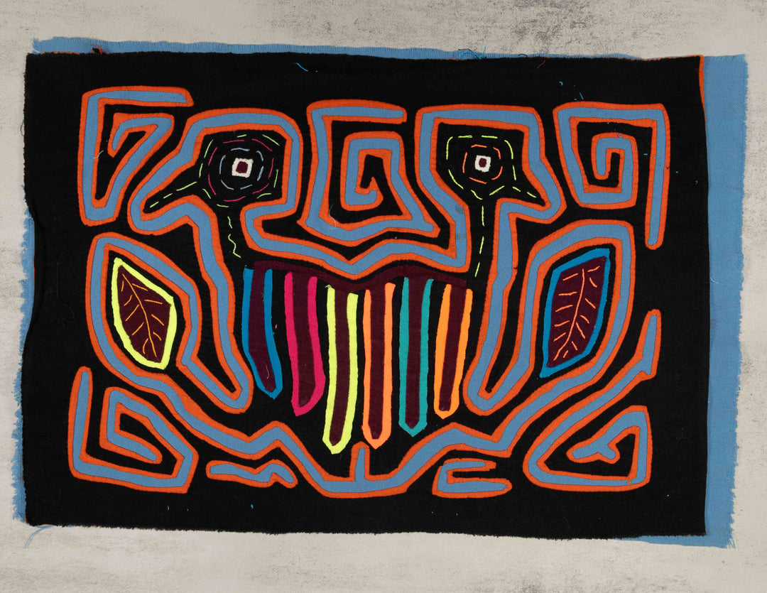 Black Orange And Blue Optical Illusion Bird Mola